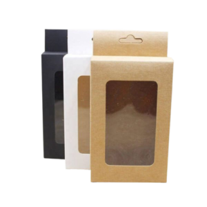 Custom Five Panel Hanger Boxes with Die-Cut PVC Window